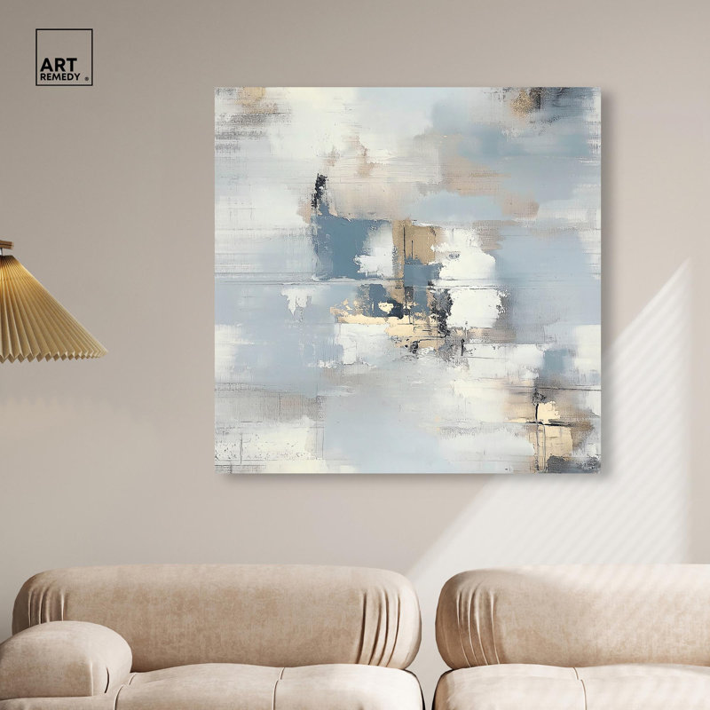 «Morning Mist Over the Water» par Art Remedy, H 12 po x l 12 po, Toile tendue, Toile tendue