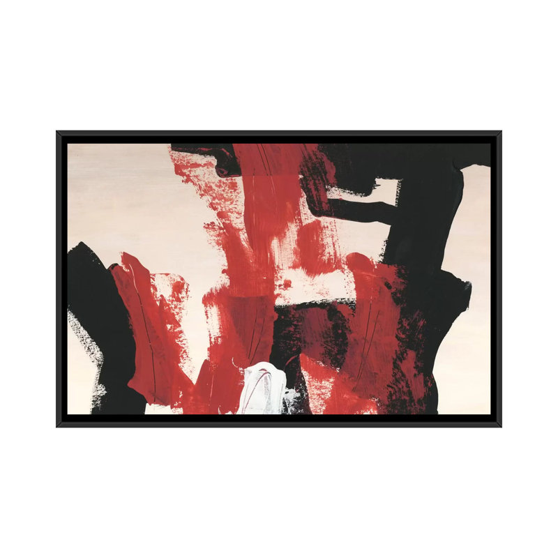 " Hessei I " by June Erica Vess, 18" H x 26" W x 1.5" D, Black Floater Framed Canvas, No Mat