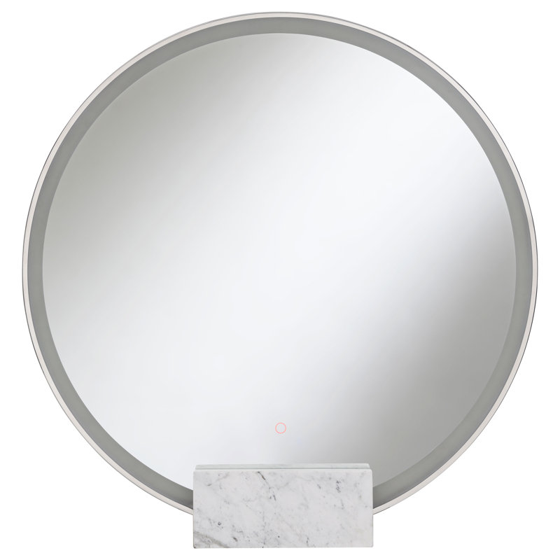Vivien Metal Round Floor Mirror, Chrome