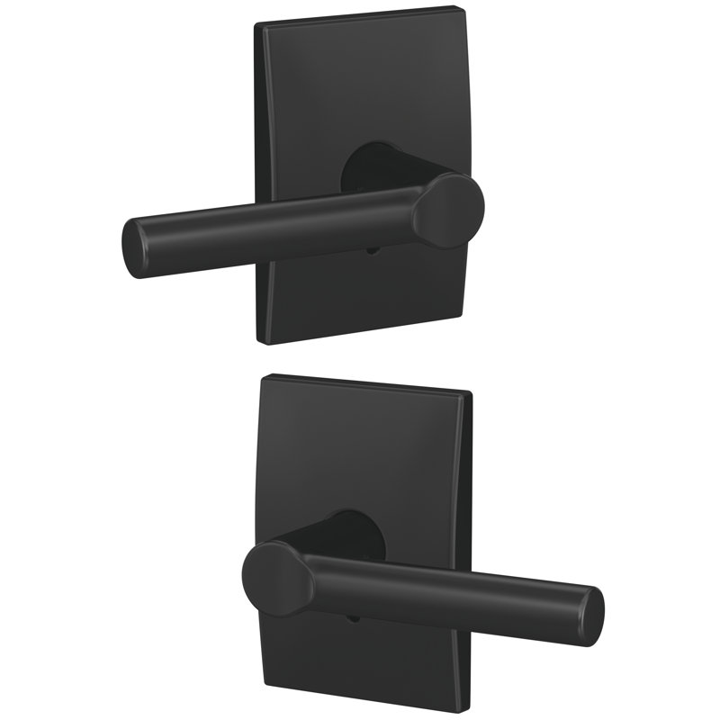 Custom Broadway Non-Turning Lever with Century Trim, Matte Black