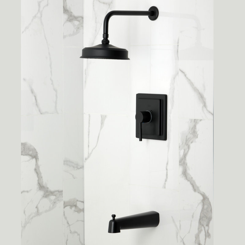 Kingston Brass Concord Single-Handle Pressure Balanced Tub And Shower Faucet, Matte Black