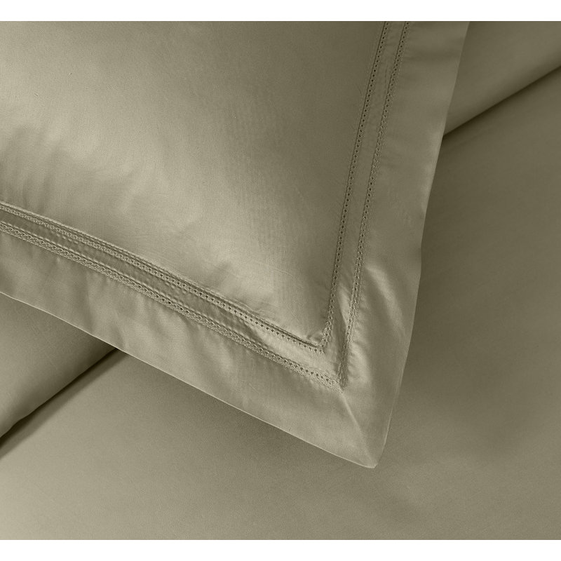 Yalda Egyptian Certified Cotton Modern 3 Piece Duvet Cover Set, King Duvet Cover + 2 King Sham, White