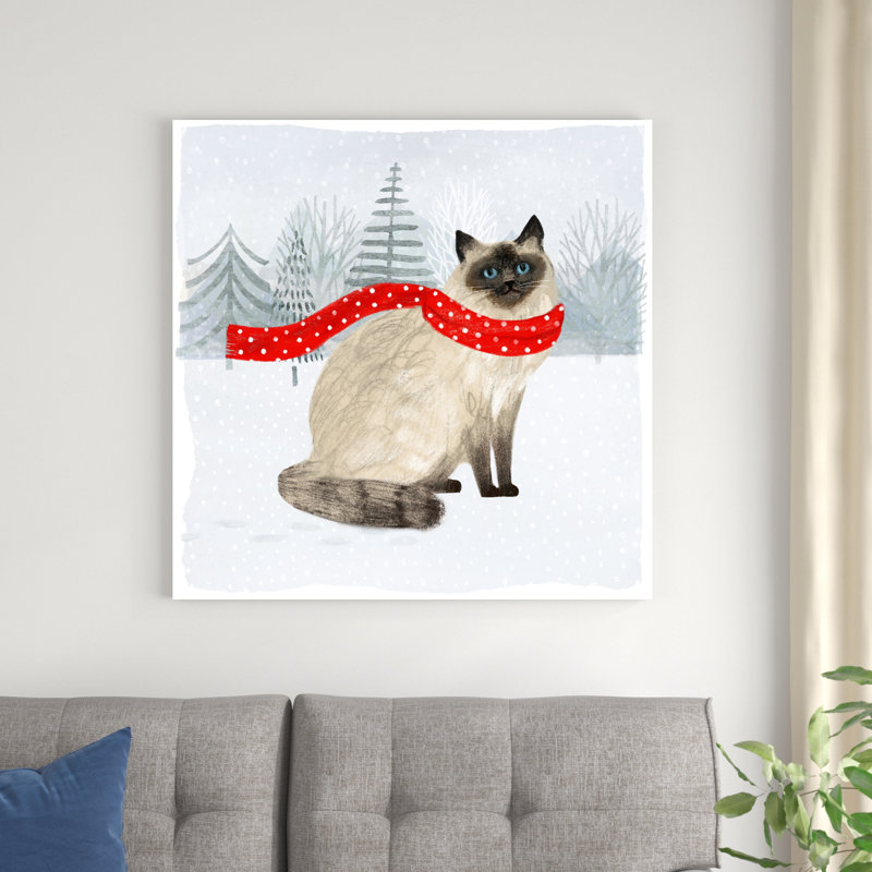 «Christmas Cats & Dogs III» par Victoria Borges - impression sur toile tendue, H 36 po x l 36 po