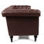 Fauteuil carré 85,12 po pour 3 places, cuir d'unité centrale brun foncé, coussins amovibles, largeur chic et pratique de 85,12 po, style exquis-623464040