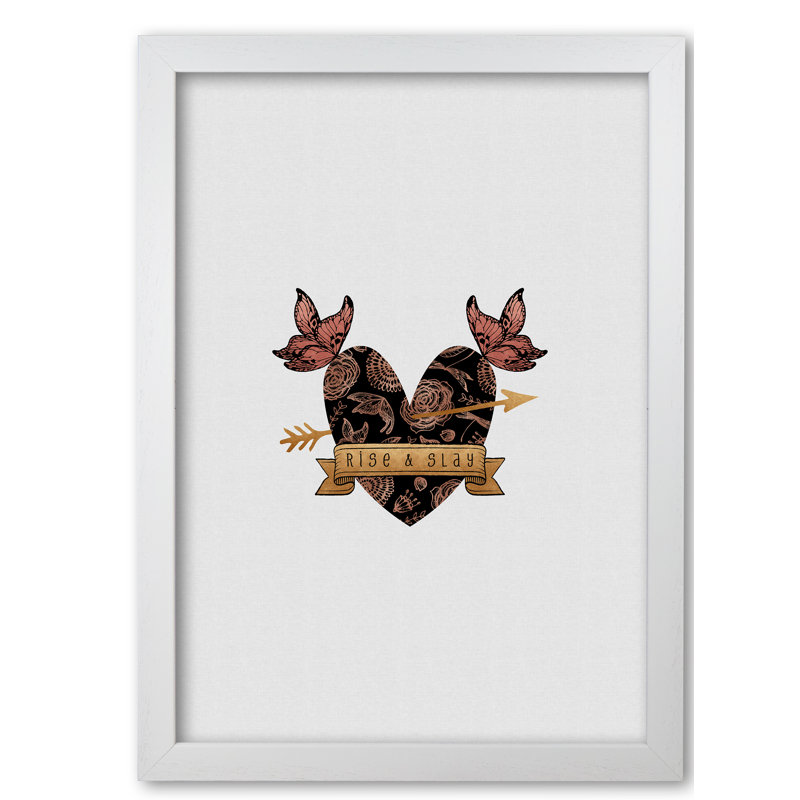 Rise & Slay Steampunk - Single Picture Frame Print, 85 cm H x 60 cm W x 5 cm D, White Grain Frame