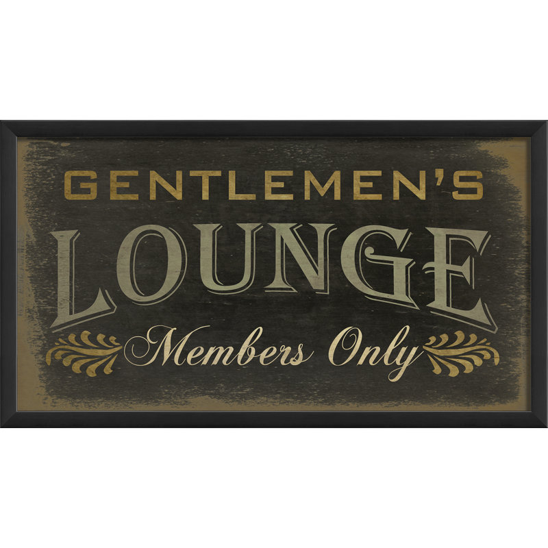 « gentlemens hall members », art textuel encadré