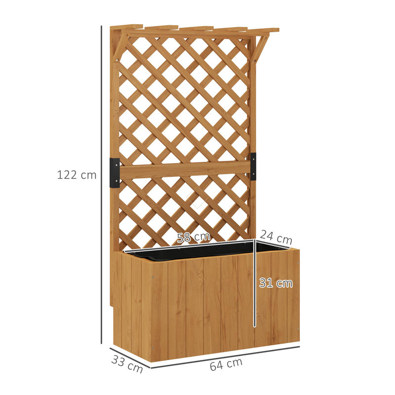 Solid Wood Outdoor Raised Garden Bed, Brown