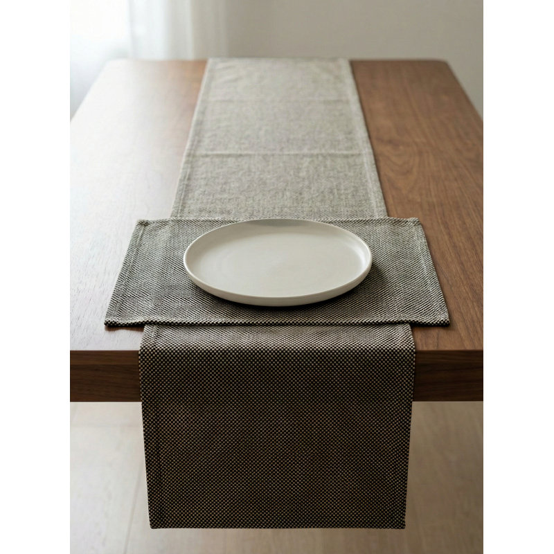 Black Horizon Weave Indoor Outdoor Placemat, Black