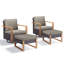 Ensemble de conversation d'extérieur 4 pièces avec chaises berçantes et repose-pieds en osier Twellwell-1807245345-1807245346