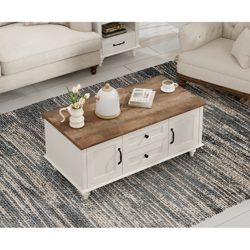 Corretta Single Coffee Table, Brown/White