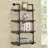 Rustic Black And Brown 4 Wall Shelf For Office Organization Industrial-Style In Oak Use-120652805-120652807