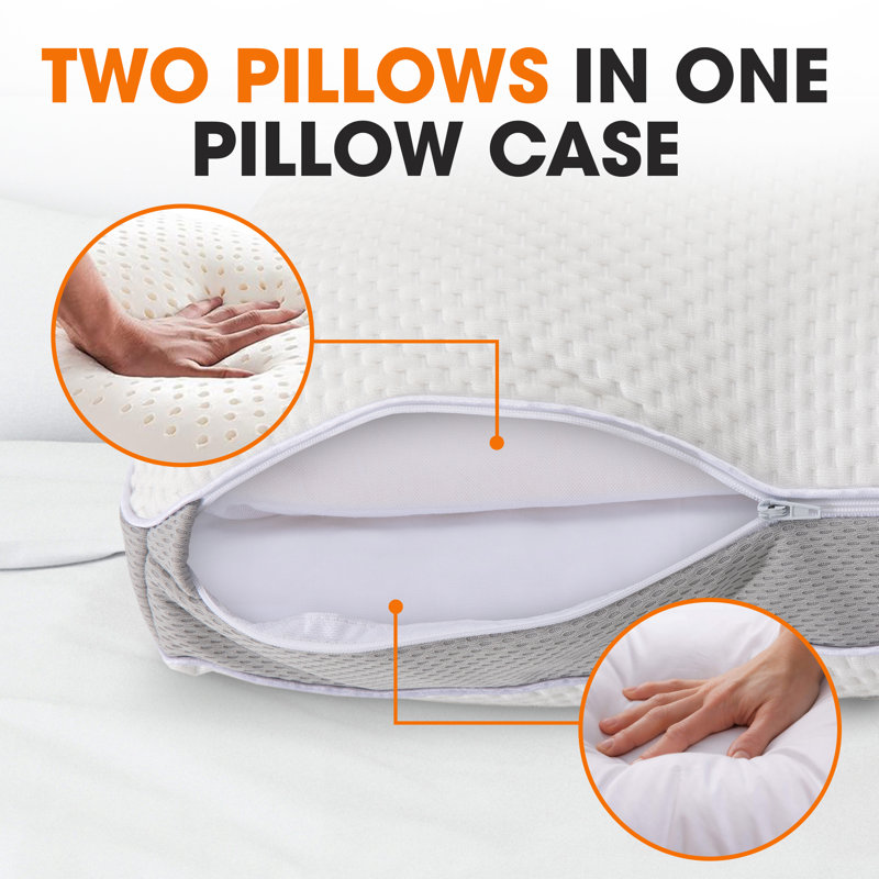 Dual-Sided Latex Foam Hypoallergenic Sleeping Pillow