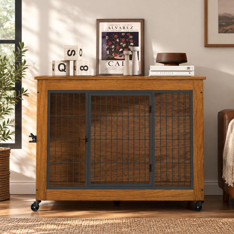 Steel Pet Furniture Style Crate with 2 Doors