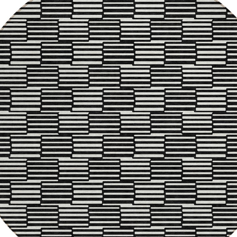 Tapis rond noir 8 po