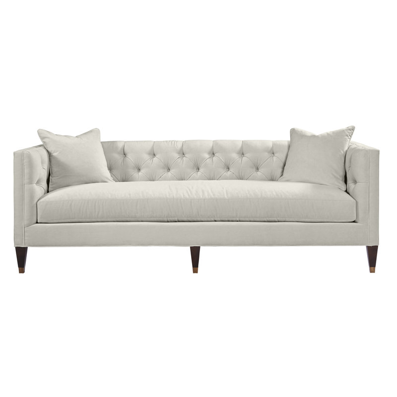 Wright 96" Tuxedo Arm Sofa with Reversible Cushions, Limestone Gray