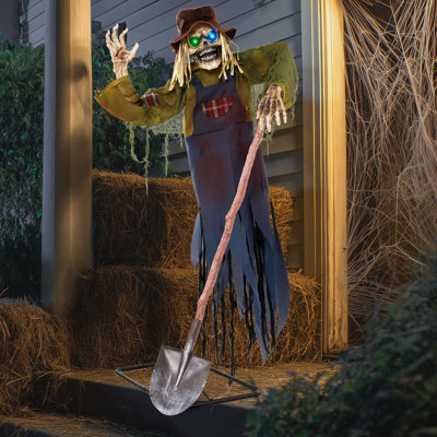 69" Halloween Flying Grave Sound Activated Skeleton with Glowing Eyes