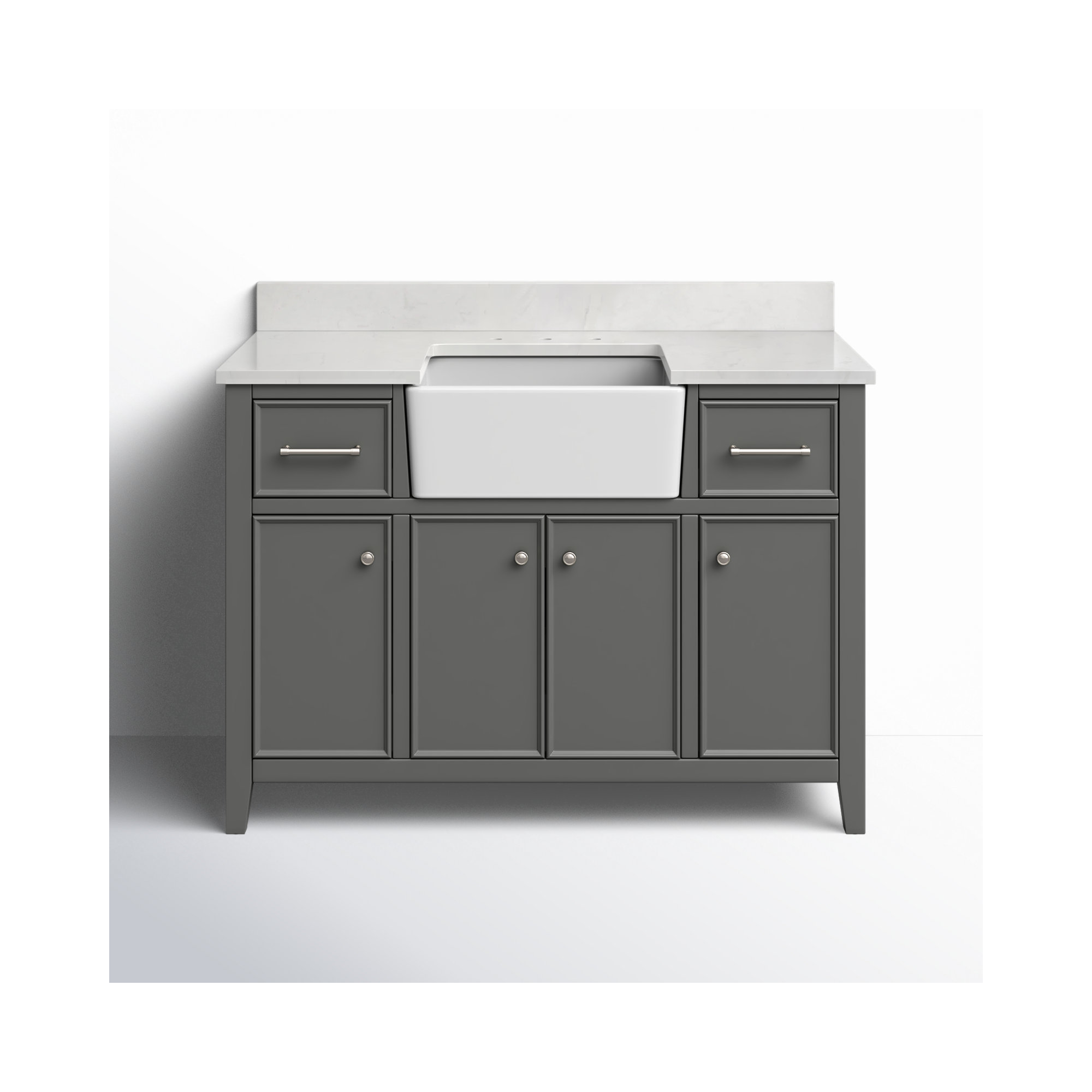 Aisa 48" Single Bathroom Vanity, Gray/Brushed Nickel