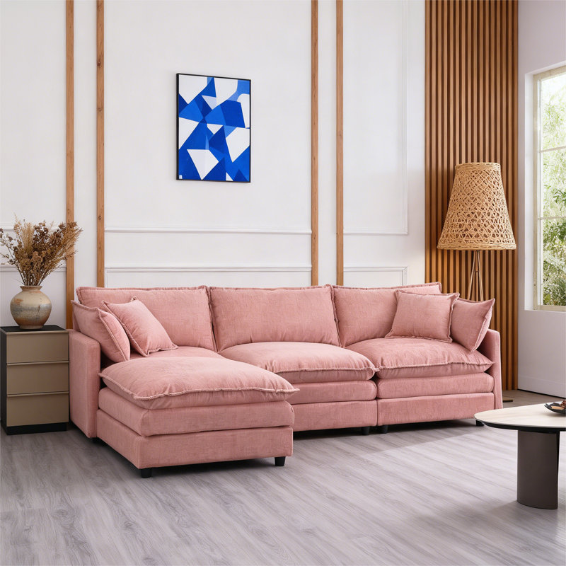 Canapé modulaire modulaire, Rose