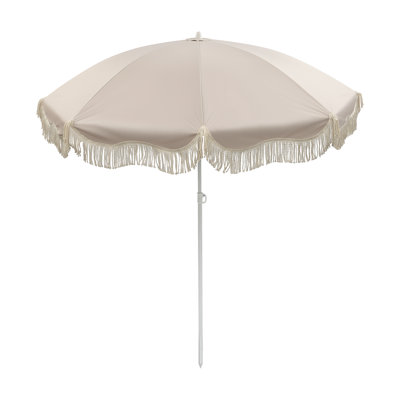 Tassel Patio Umbrella with Storage Bag, Lightweight Sunshade for Backyard, Garden, and Beach