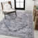 Haruyoshi Chenille Cottage Medallion Machine-Washable Navy/Gray/Black Rug