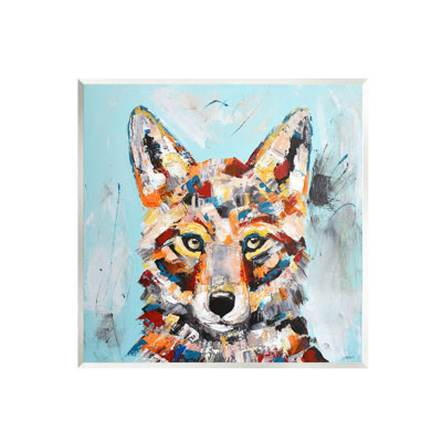 Stupell Industries Urban Fox Brushed Splatter Giclee Art By Jen Seeley In Wood