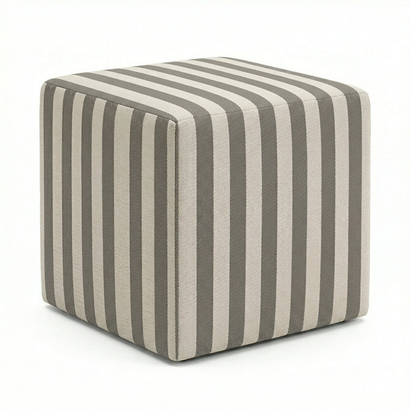 Berlin Gardens Lilly Hive 20" Square Pouf, Dark Taupe
