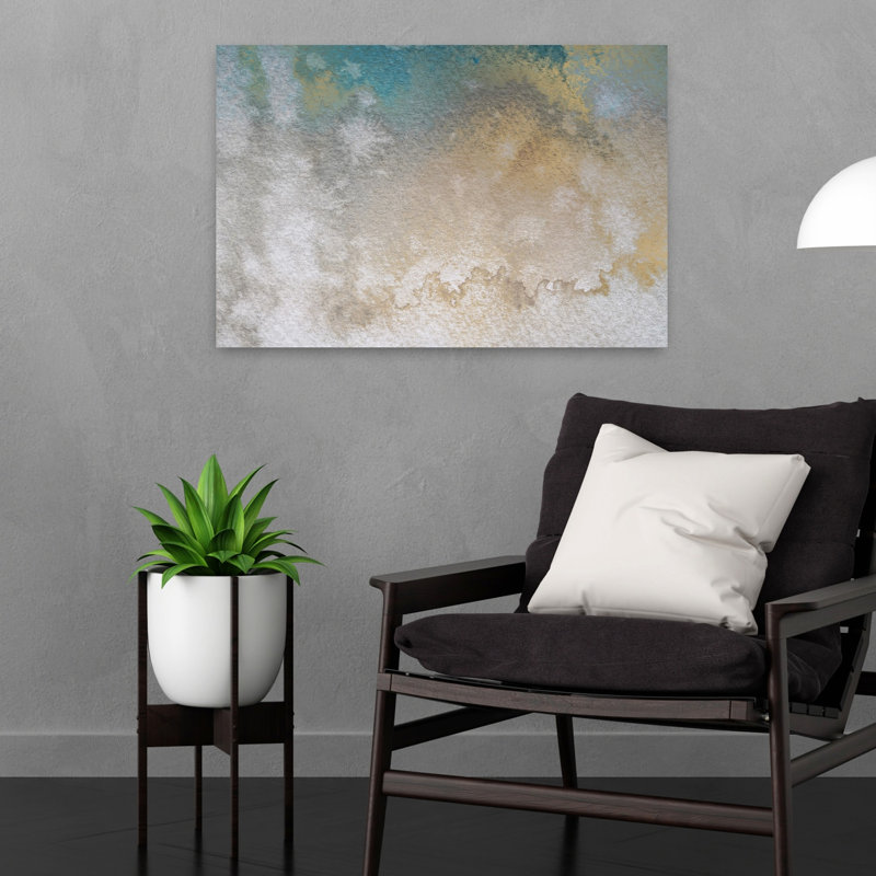 Aquarelle éthéré, mélange de poissons géométriques abstraits, océan côtier, art mural, H 16 po x l 24 po