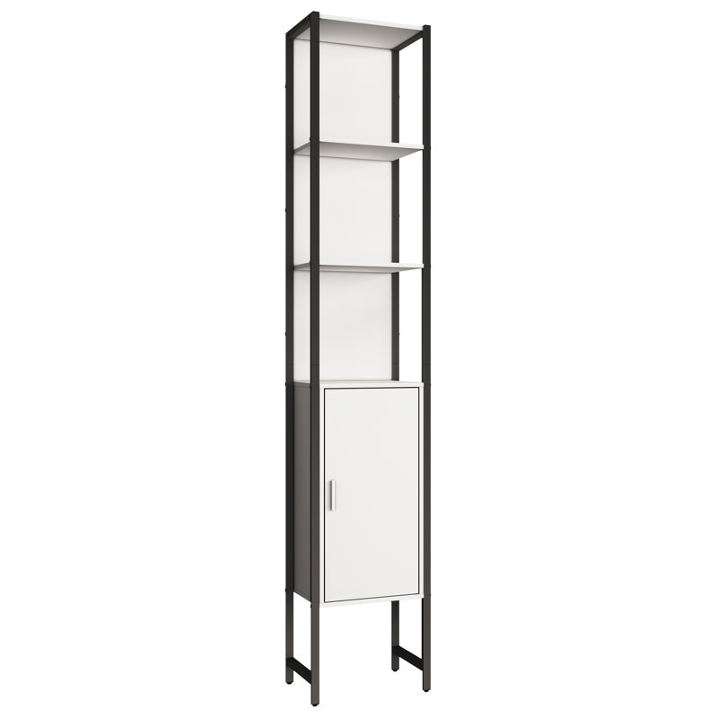 Alyisa Bathroom Cabinet, White / Black