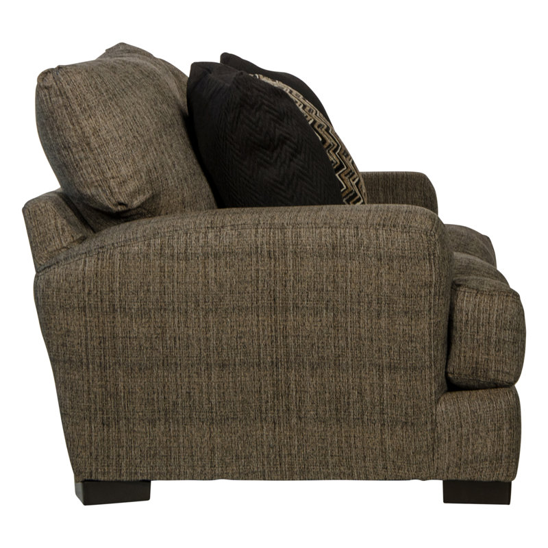 Causeuse à accoudoirs encastrés avec coussins réversibles 77 po Amaro, 100 % polyester gris anthracite, Oui