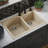 Karran Quartz 33'' X 22'' Double Bowl 60/40 Top Mount Drop-in Kitchen Sink Kit-50597841