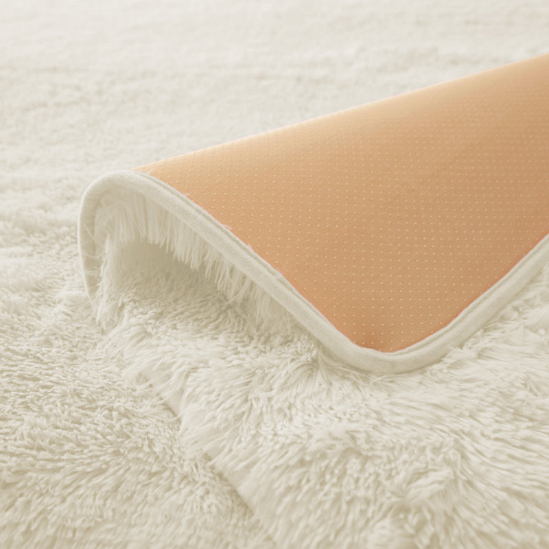 Perryton Solid Colour Faux Fur Shag Area Rug, Runner 60 x 220cm