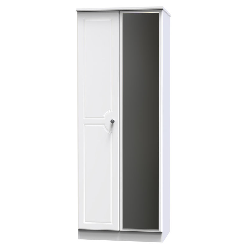 Adala Manufactured Wood Wardrobe, White Gloss/White