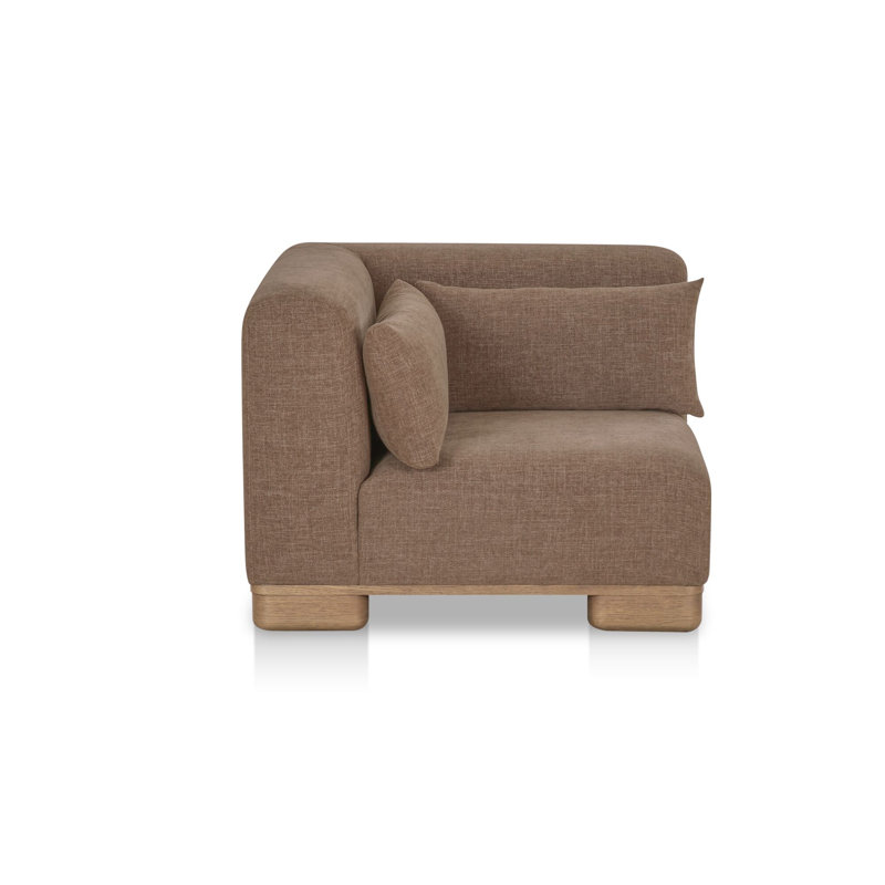 Beau Corner Chair Performance Fabric, Brown