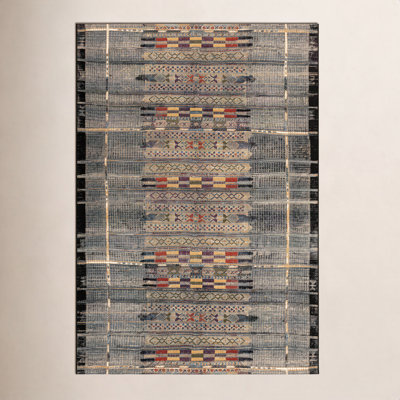 Sesena Power-Loom Striped Polyester and Polypropylene Area Rug
