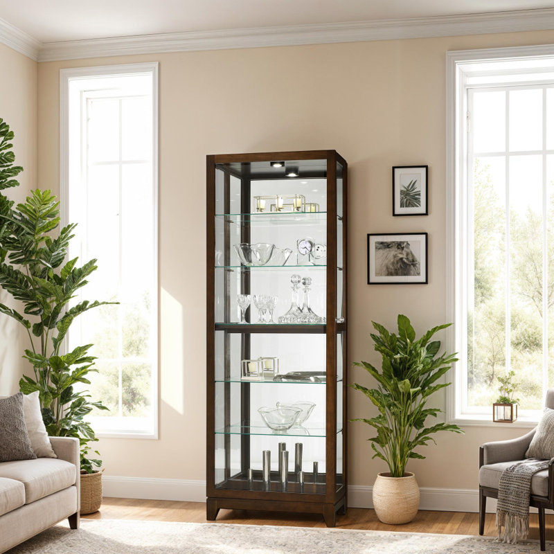 Luke V Lighted Curio Cabinet, Espresso