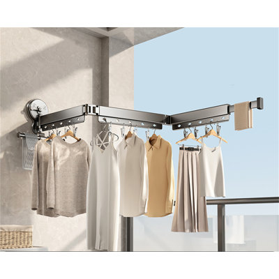 Suction Cup Invisible Folding Clothes Rack