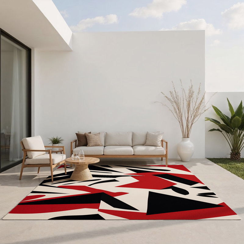 Tapis intérieur et extérieur Scarlet Drift, Rectangle 1 pi 6 po x 2 pi 6 po