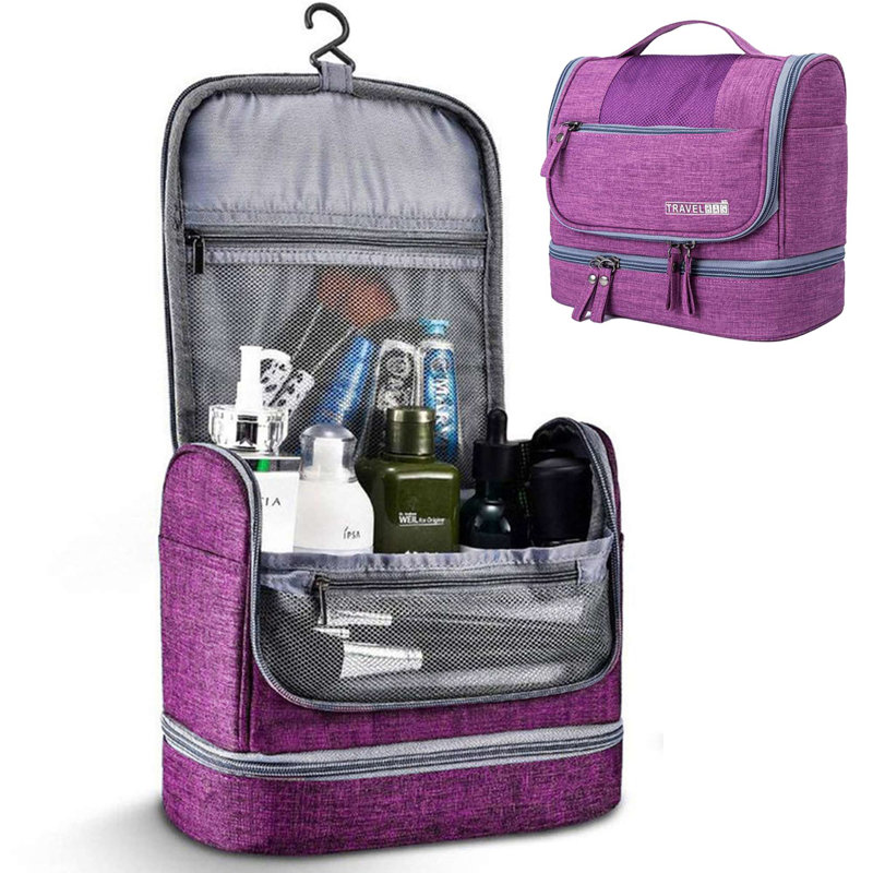 Grande trousse de rangement pour cosmétiques, Mauve