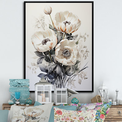 Minimalisme, tulipes blanches, symphonie III sur toile