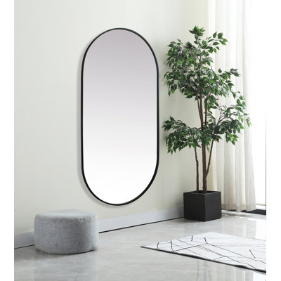 Metal Frame Oval Marguerite 27x36 Inch in Black