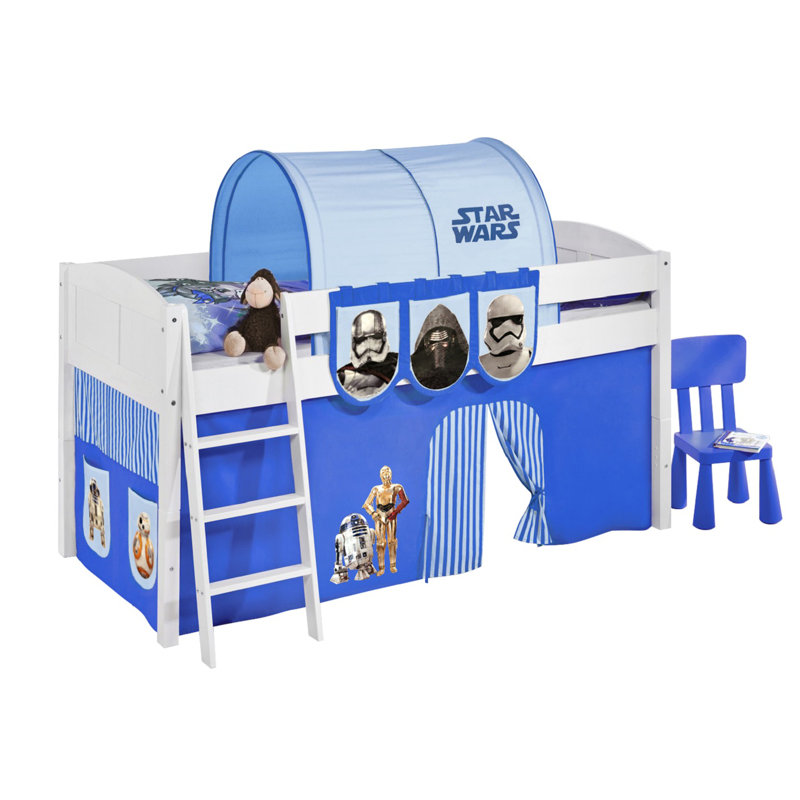 Lilokids European Single (90 x 200cm) Mid Sleeper Bed, Blue