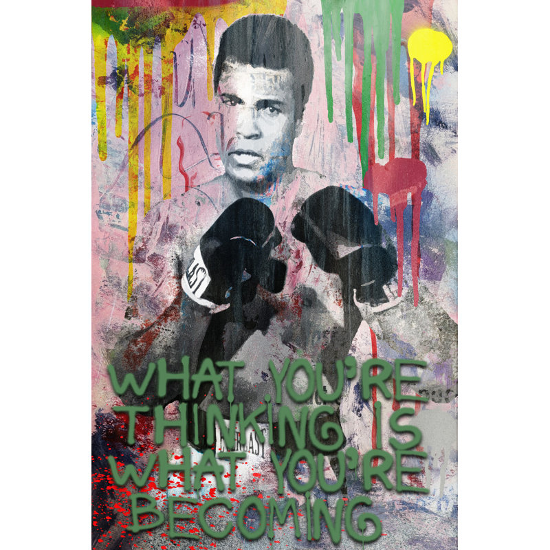 «G.O.A.T.» Impression sur toile tendue, H 12 po x l 8 po