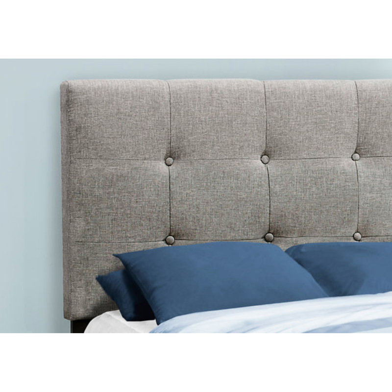 Mobilier de chambre à deux lits simple - Revêtement en lin gris pour un lit rembourré élégant
