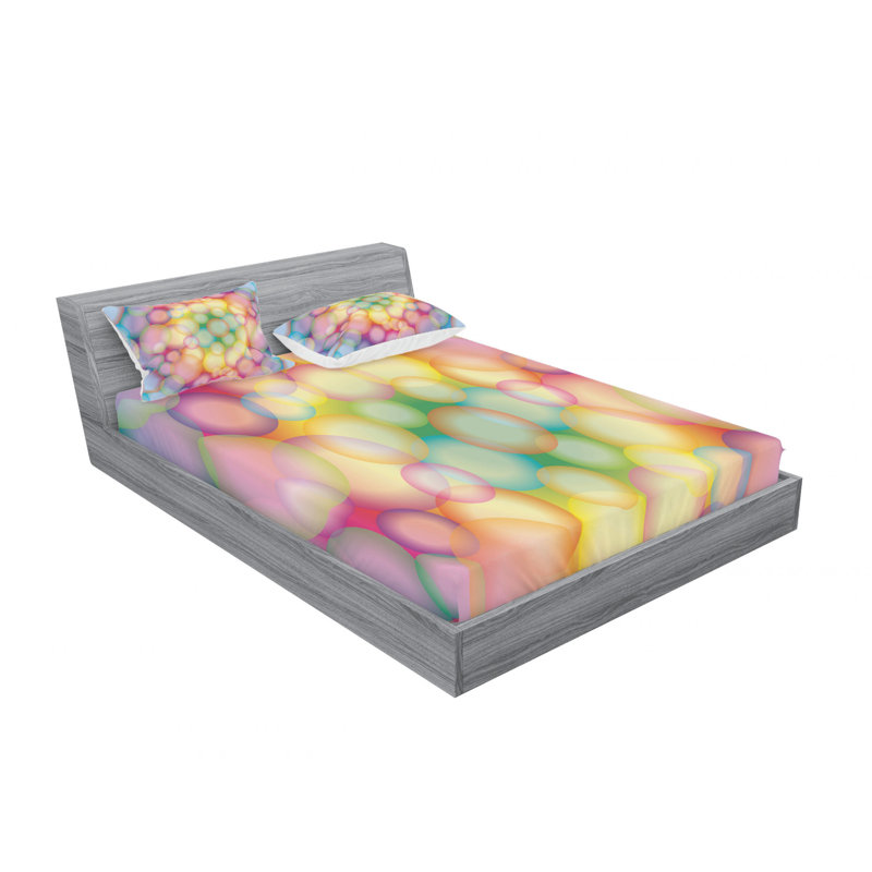 Microfiber Abstract Sheet Set, Queen Sheet Set with Fitted Sheet