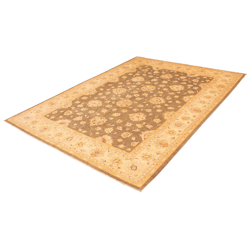 One-of-a-Kind Rectangle 10'0" X 13'9" New Age Wool Area Rug in Beige