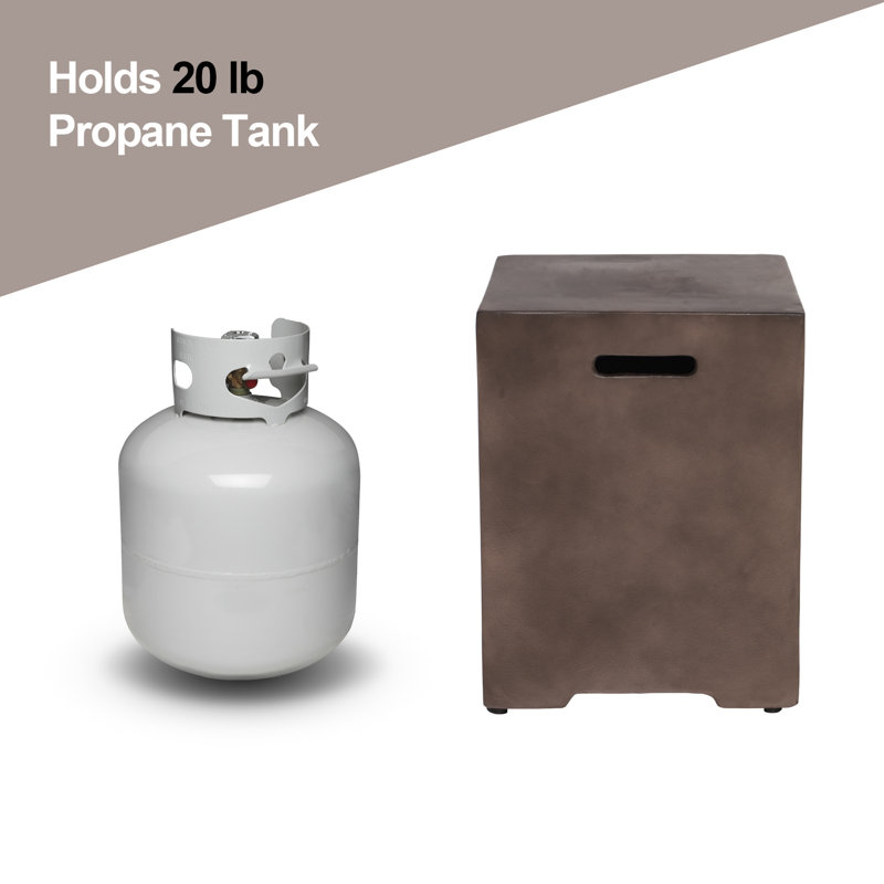 Dark Bronze Concrete Outdoor Propane Tank Cover Table
