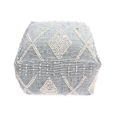 And Grey Faux Pouf Handcrafted, Fiber, Fully Assembled, Spot Clean Only, Beads Included, 26"x26"x16.46 Large Handcrafted Footrest Pouf, Clean, Filled,
