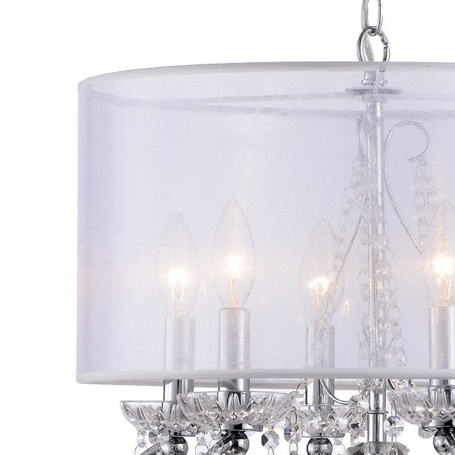 Lustre tambour 6 lumières de 17 po au fini chromé Mckinzie