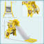AIYAPLAY Kids Slide 3 in 1 Freestanding with Climber Lion-Themed Yellow