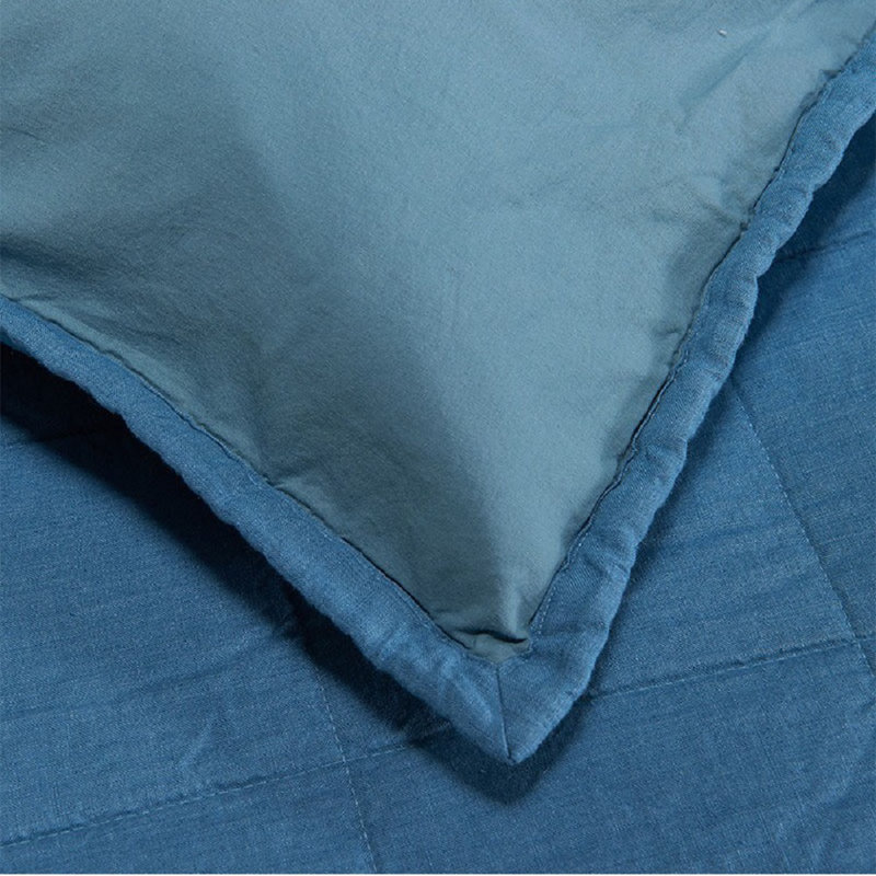 Percale Quilt, Queen Quilt, Blue